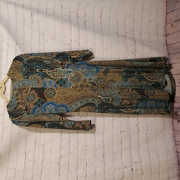 Sheri Martin Wrap Paisley Vintage Dress Size 14 - Picture 3 of 5